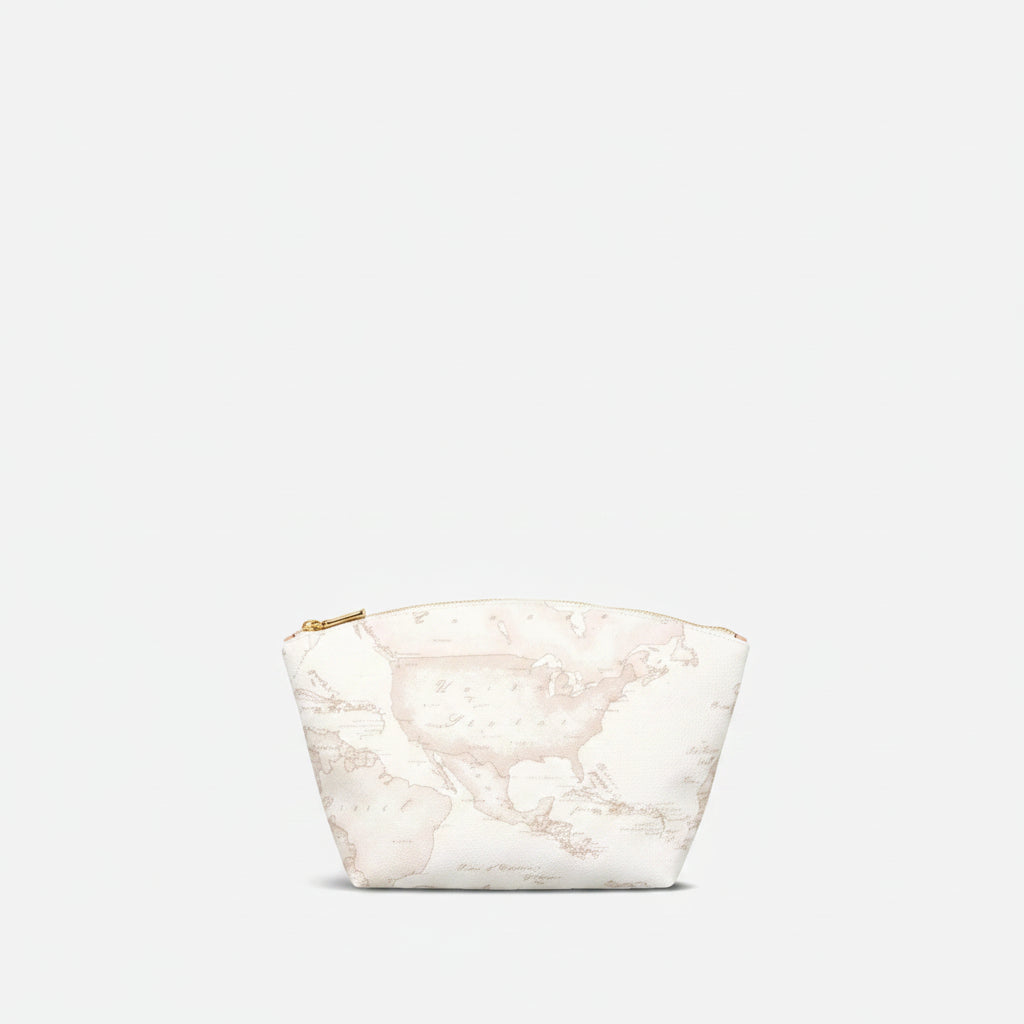 Pochette grande portatutto con cartina geografica Geo White Alviero Martini Prima Classe