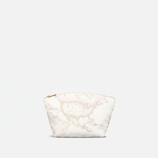 Pochette grande portatutto con cartina geografica Geo White Alviero Martini Prima Classe