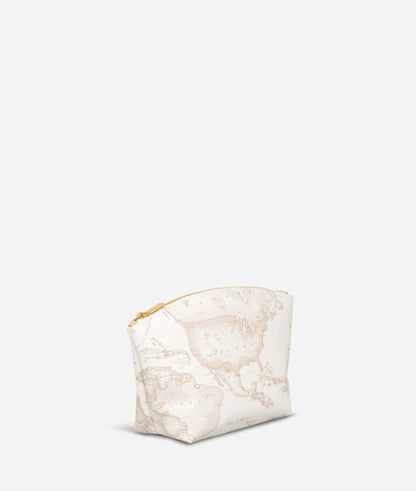 Pochette grande portatutto con cartina geografica Geo White Alviero Martini Prima Classe