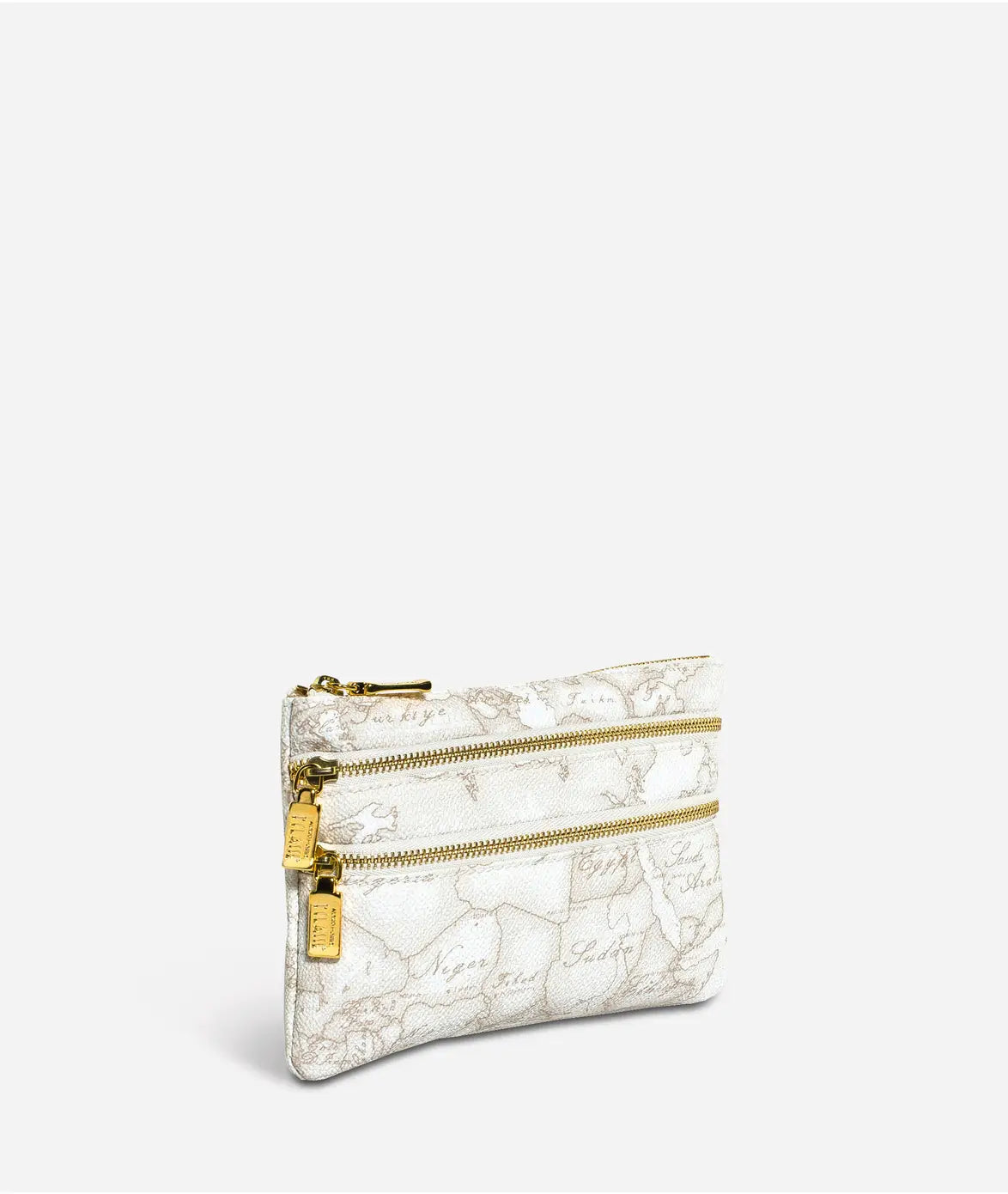Pochette portatutto 3 cerniere in tessuto stampato Geo White - Alviero Martini Prima Classe