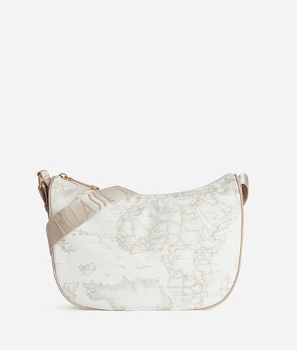 Borsa a Tracolla a mezzaluna medio Geo White Soft Alviero Martini  Prima Classe