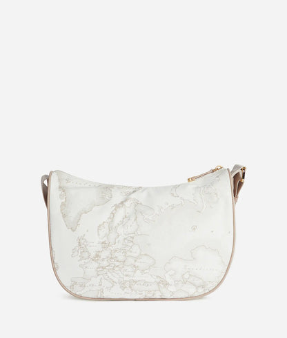 Borsa a Tracolla a mezzaluna medio Geo White Soft Alviero Martini  Prima Classe