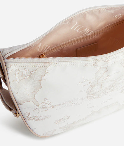 Borsa a Tracolla a mezzaluna medio Geo White Soft Alviero Martini  Prima Classe