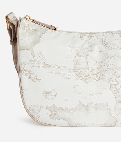 Borsa a Tracolla a mezzaluna medio Geo White Soft Alviero Martini  Prima Classe