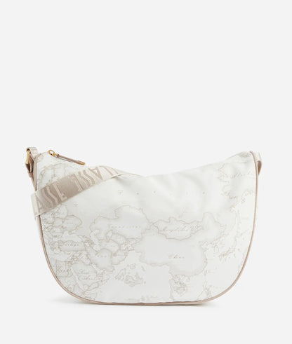 Borsa a Tracolla a mezzaluna grande Geo White Soft Alviero Martini  Prima Classe