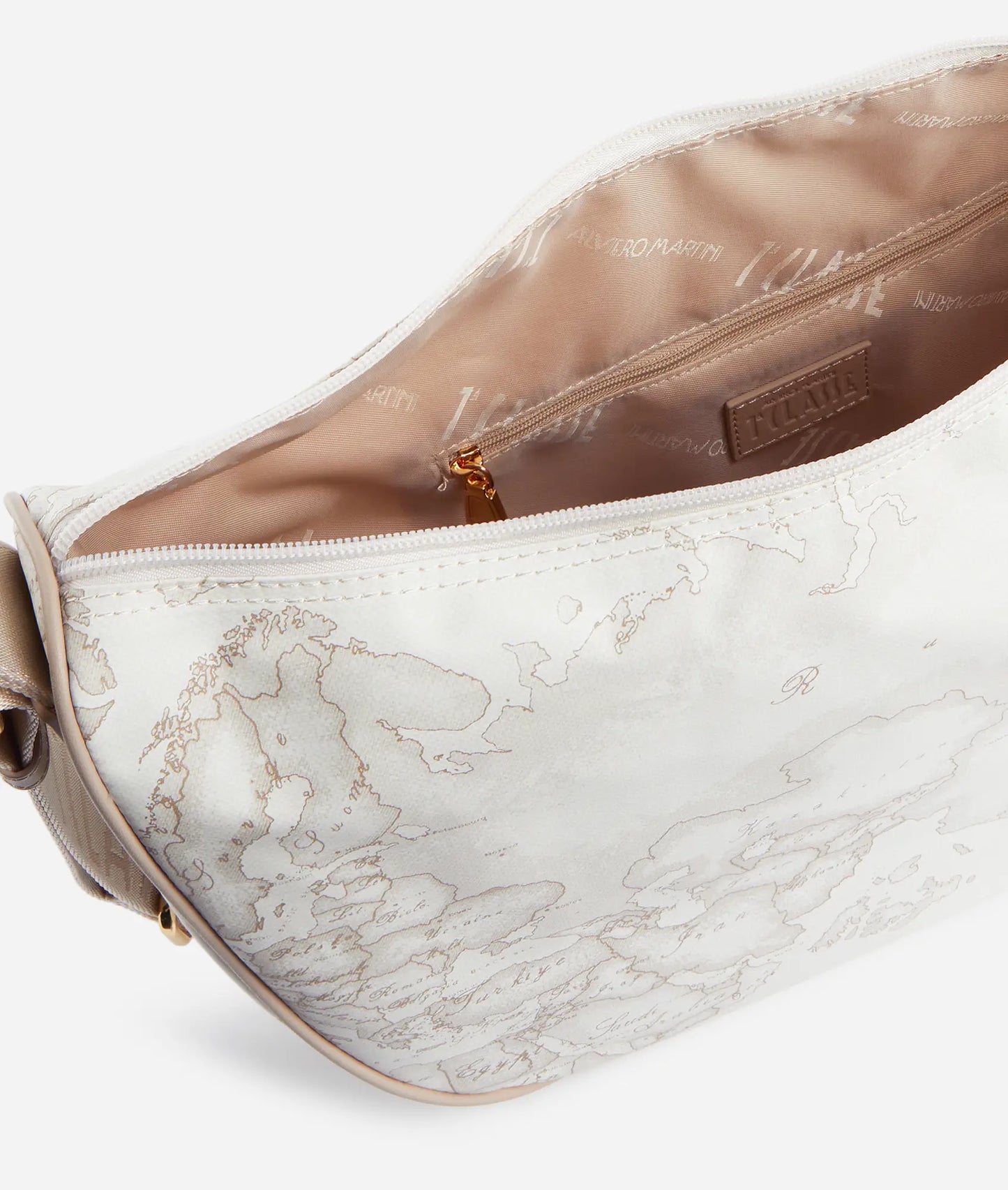 Borsa a Tracolla a mezzaluna grande Geo White Soft Alviero Martini  Prima Classe