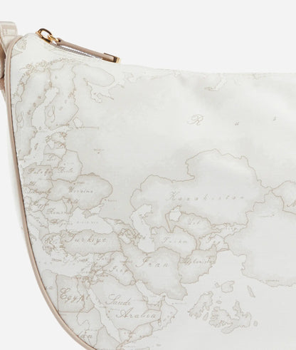 Borsa a Tracolla a mezzaluna grande Geo White Soft Alviero Martini  Prima Classe