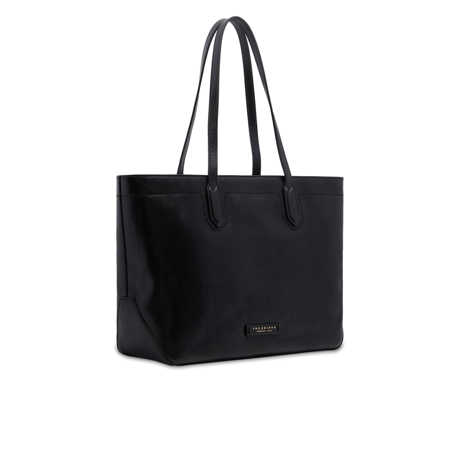 Borsa shopper in pelle media - Nero- Larissa- The Bridge