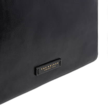 Borsa shopper in pelle media - Nero- Larissa- The Bridge