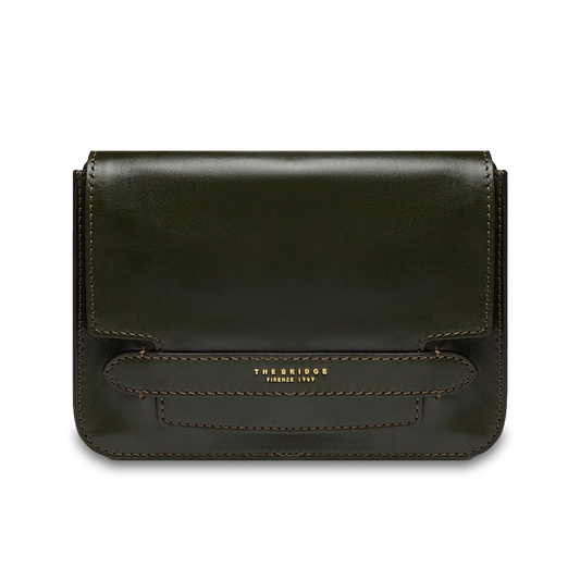 Borsa a tracolla piccola con patta color Tirolo  - Lucrezia  The Bridge