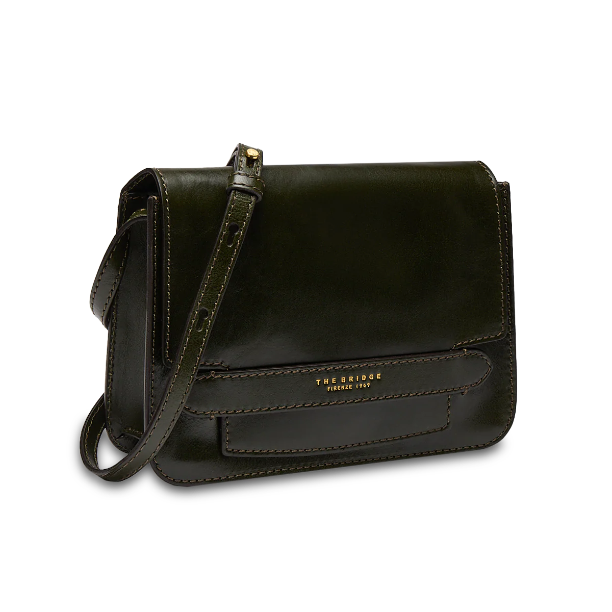 Borsa a tracolla piccola con patta color Tirolo  - Lucrezia  The Bridge