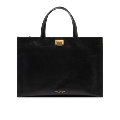Borsa a mano in pelle con tracolla removibile - Nero - LEILA - The Bridge