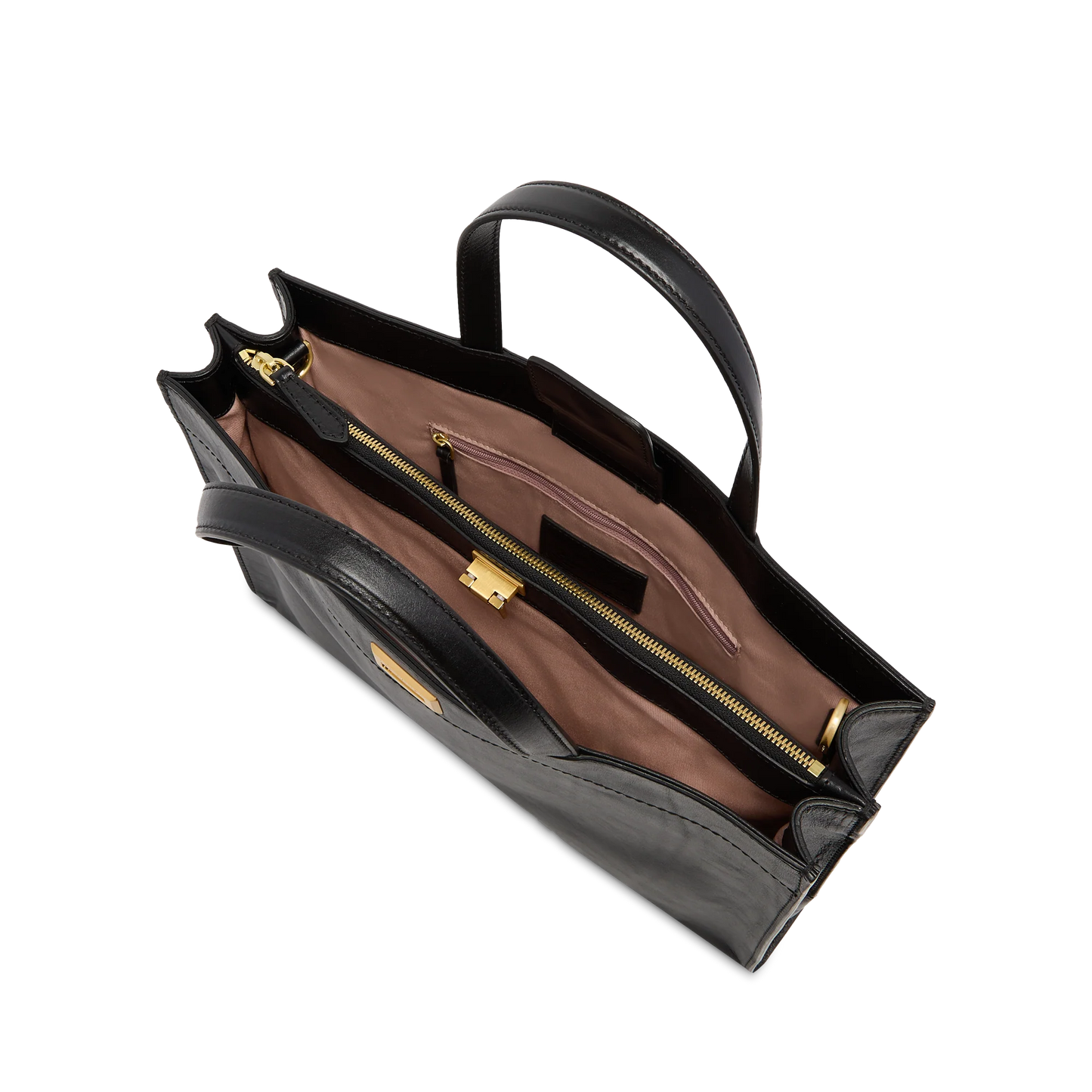 Borsa a mano in pelle con tracolla removibile - Nero - LEILA - The Bridge