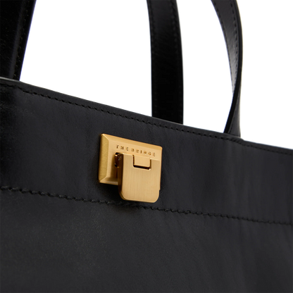 Borsa a mano in pelle con tracolla removibile - Nero - LEILA - The Bridge