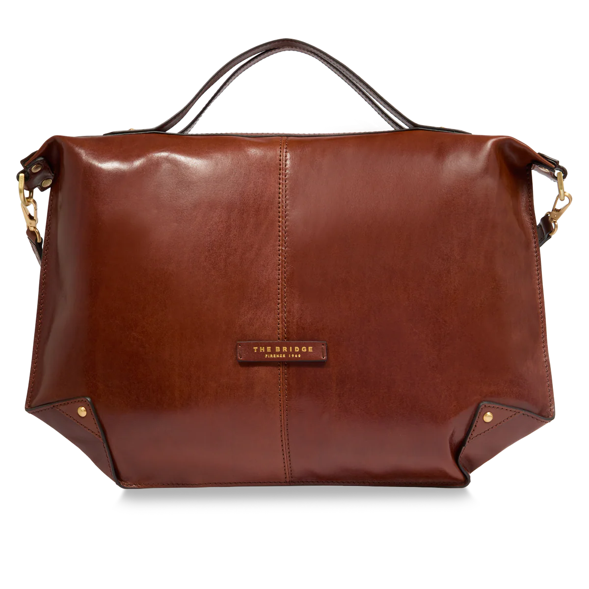 Borsa grande in cuoio con manici e tracolla - Unica Bag - The Bridge