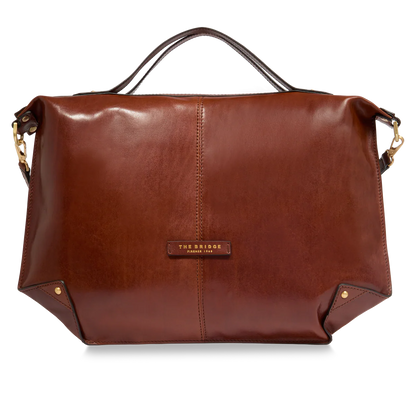 Borsa grande in cuoio con manici e tracolla - Unica Bag - The Bridge