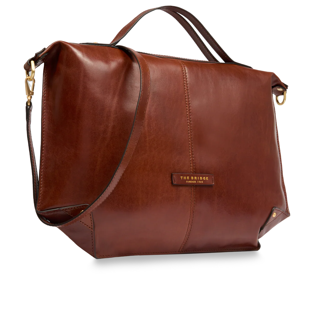 Borsa grande in cuoio con manici e tracolla - Unica Bag - The Bridge