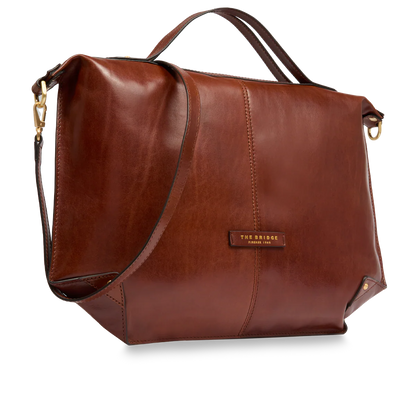 Borsa grande in cuoio con manici e tracolla - Unica Bag - The Bridge