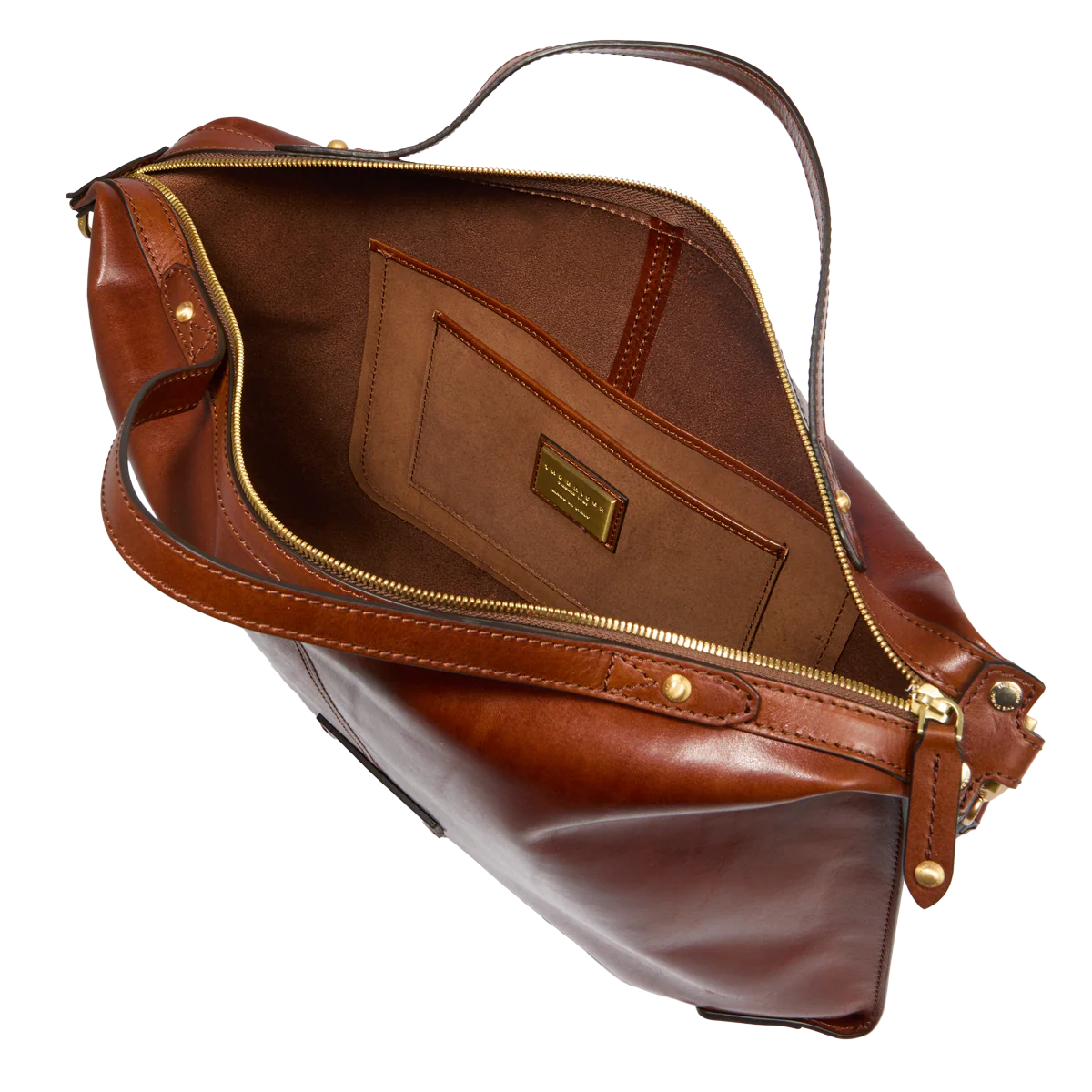 Borsa grande in cuoio con manici e tracolla - Unica Bag - The Bridge