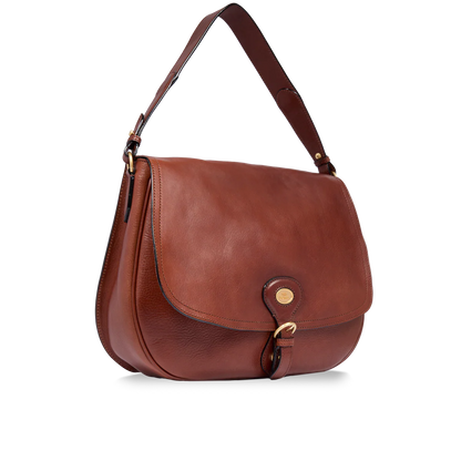 Borsa a spalla in pelle grande con patta frontale - Isadora - The Bridge