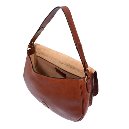 Borsa a spalla in pelle grande con patta frontale - Isadora - The Bridge