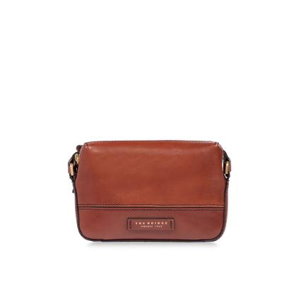 Borsa tracolla piccola in pelle marrone donna- IOLANDA - The Bridge