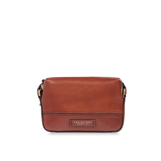 Borsa tracolla piccola in pelle marrone donna- IOLANDA - The Bridge