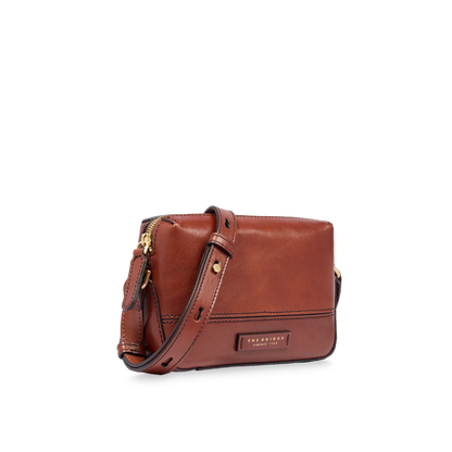 Borsa tracolla piccola in pelle marrone donna- IOLANDA - The Bridge
