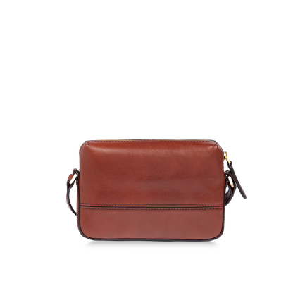 Borsa tracolla piccola in pelle marrone donna- IOLANDA - The Bridge