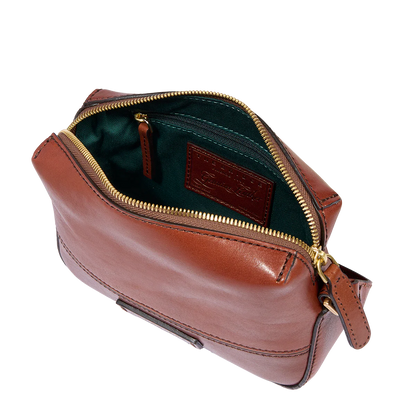 Borsa tracolla piccola in pelle marrone donna- IOLANDA - The Bridge