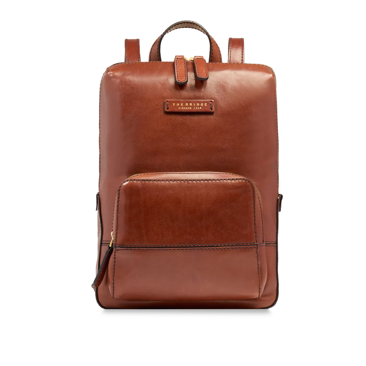 Zaino donna in pelle piccolo con tasca frontale -Iolanda- The Bridge