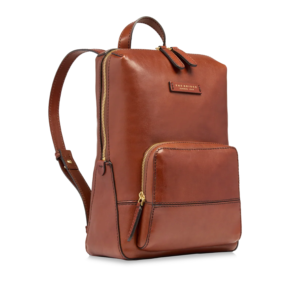 Zaino donna in pelle piccolo con tasca frontale -Iolanda- The Bridge