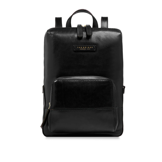 Zaino donna in pelle piccolo con tasca frontale -Iolanda- The Bridge