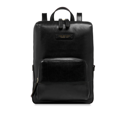 Zaino donna in pelle piccolo con tasca frontale -Iolanda- The Bridge