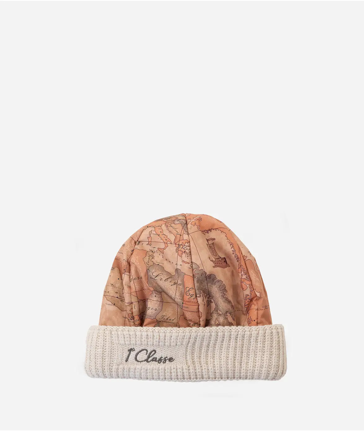 Cappello Cuffia in nylon Geo Classic con risvolto Panna - Alviero Martini Prima Classe