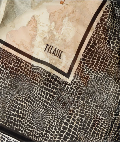 Maxi foulard con stampa Geo Cocco 130x130cm  - Alviero Martini Prima Classe