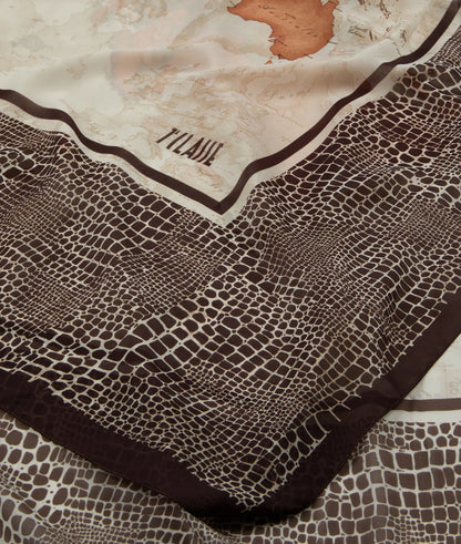 Maxi foulard con stampa Geo Cocco 130x130cm  - Alviero Martini Prima Classe