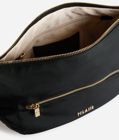 Tracolla a mezzaluna grande in nylon riciclato - Stormy Nylon - Alviero Martini Prima Classe