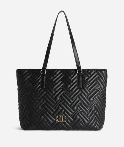 Borsa shopping in tessuto effetto nappa trapuntato - 1C Matelassé - Alviero Martini Prima Classe