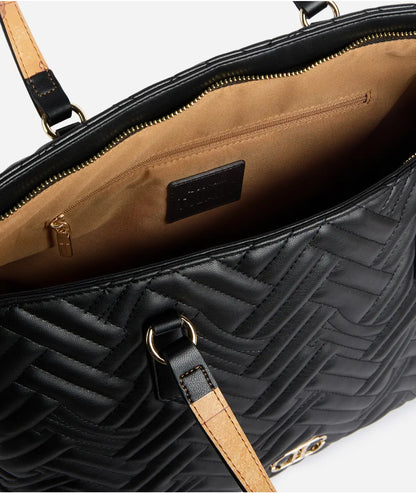 Borsa shopping in tessuto effetto nappa trapuntato - 1C Matelassé - Alviero Martini Prima Classe