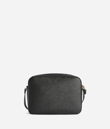 Borsa a tracolla reporter in tessuto goffrato Nero con inserto Geo Night - Windy City - Alviero Martini Prima Classe