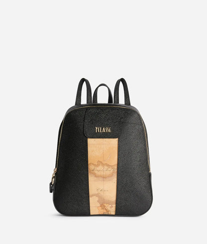 Zaino donna medio in tessuto goffrato nero - Windy City - Alviero Martini Prima classe