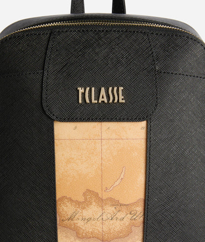 Zaino donna medio in tessuto goffrato nero - Windy City - Alviero Martini Prima classe