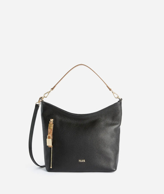 Borsa donna a sacca in pelle nera - Mysteru Bag - Alviero Martini Prima Classe