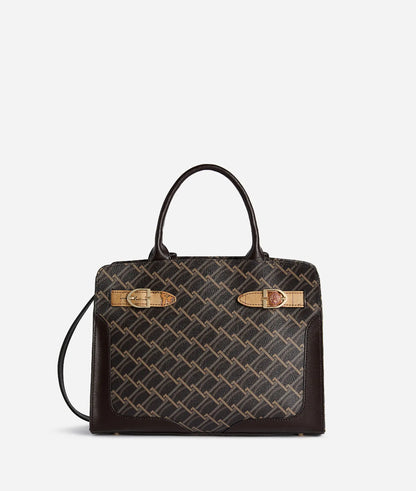 Borsa a mano con tracolla in tessuto Monogram 1C - Valley Monogram - Alviero Martini Prima Classe