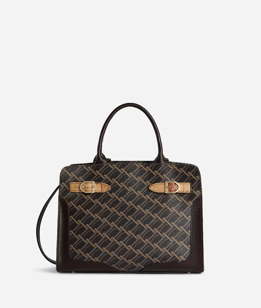 Borsa a mano con tracolla in tessuto Monogram 1C - Valley Monogram - Alviero Martini Prima Classe