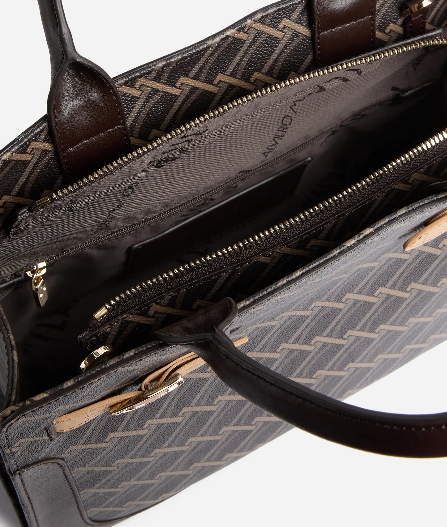 Borsa a mano con tracolla in tessuto Monogram 1C - Valley Monogram - Alviero Martini Prima Classe