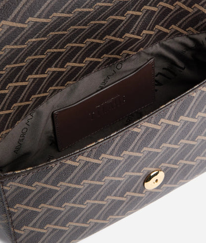 Borsa a tracolla  piccola in tessuto Monogram 1C  - Valley Monogram - Alviero Martini Prima Classe