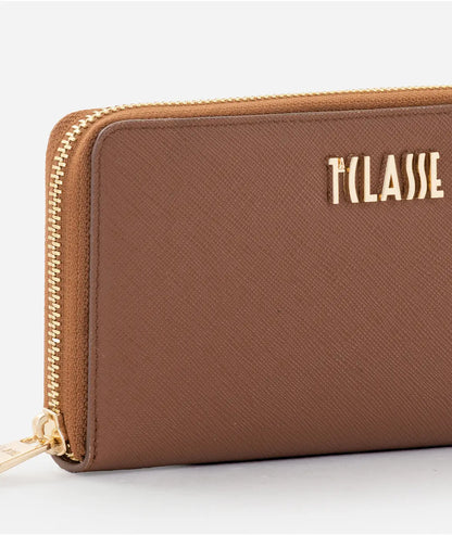 Portafoglio zip around in tessuto goffrato stampa saffiano- Windy City -  Castagna - Alviero Martini Prima Classe v