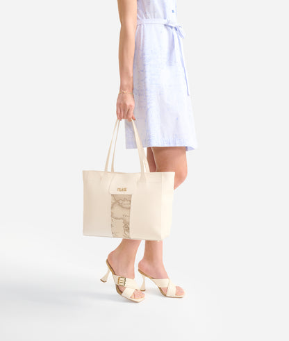 Borsa shopper grande Avorio - Bloom City Safari - Alviero Martini Prima Classe